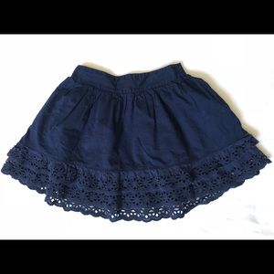 Cherokee Girls Navy Eyelet Ruffled Skirt